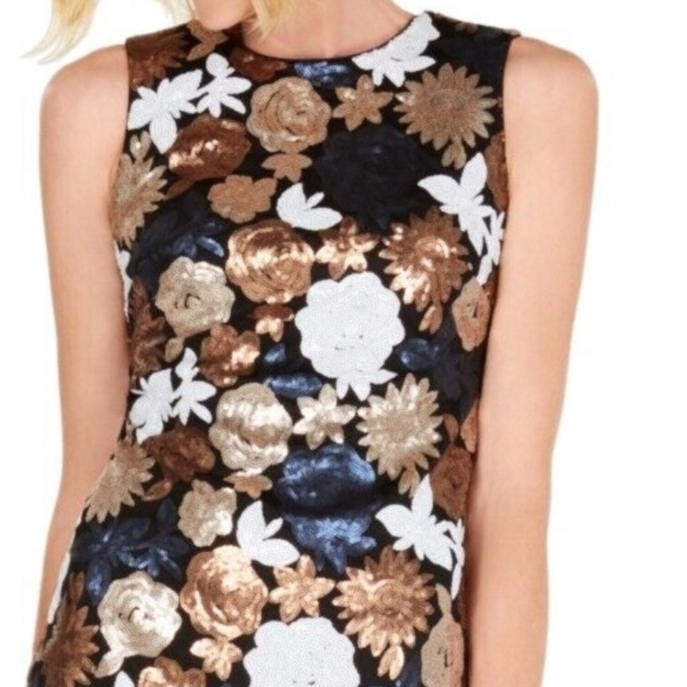 🌹HP🌹NEW Calvin Klein Floral Sequin Dress - Picture 2 of 6